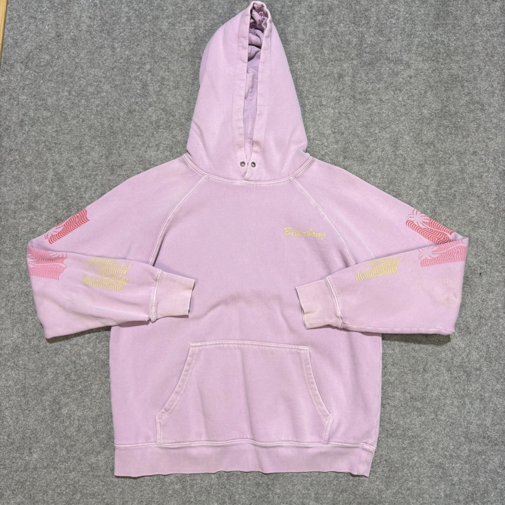 Billabong Womens Purple Graphic Sleeve Pullover Hoodie Sweatshirt Size M